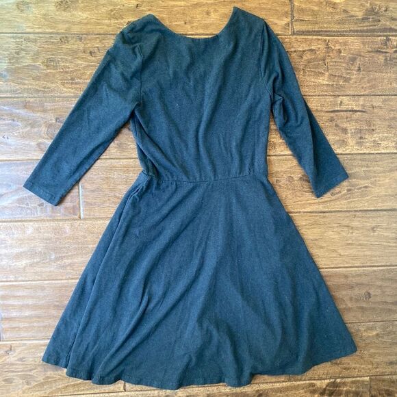 Pact Womens XS Fit and Flare Gray Dress 3/4 Sleeve Organic Cotton Blend - Picture 2 of 7